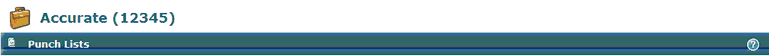 Punch List Header